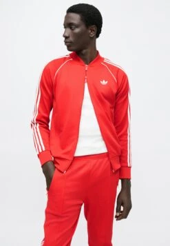 Adidas Originals Veste De Survêtement - Better Scarlet/white -ASOS ecd78d52c00b4ffe9228254ff8431f1f