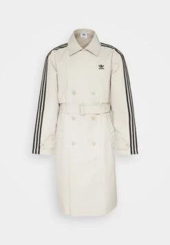 Adidas Originals 3 Stripe Coat Unisex - Trench - Beige -ASOS ef31e809e97e4c0a9b8a3e7f6e18737e
