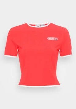 Adidas Originals Crop With Binding Details - T-Shirt Imprimé - Vivid Red -ASOS ef89bd57068f4e0993db624d87c9805c