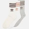 Adidas Originals Crew Unisex 3 Pack - Chaussettes - White/Medium Grey Heather/Wonder White