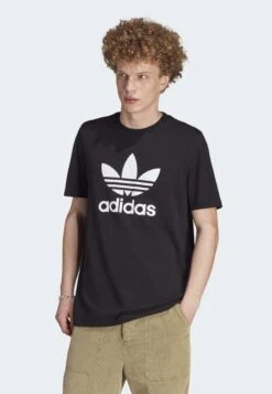 Adidas Originals Trefoil Unisex - T-Shirt Imprimé - Black White