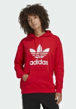 Adidas Originals Adidas Adicolor Trefoil - Sweat À Capuche - Red