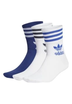 Adidas Originals Mid Cut Unisex 3 Pack - Chaussettes - White White Victory Blue